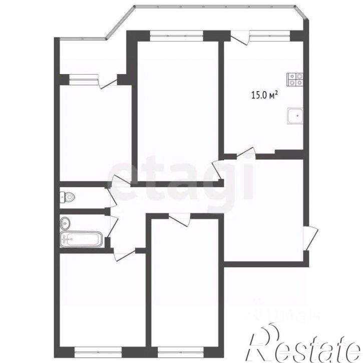4-комн квартира улица Гайдара, 54 к1,  д. 54 к1