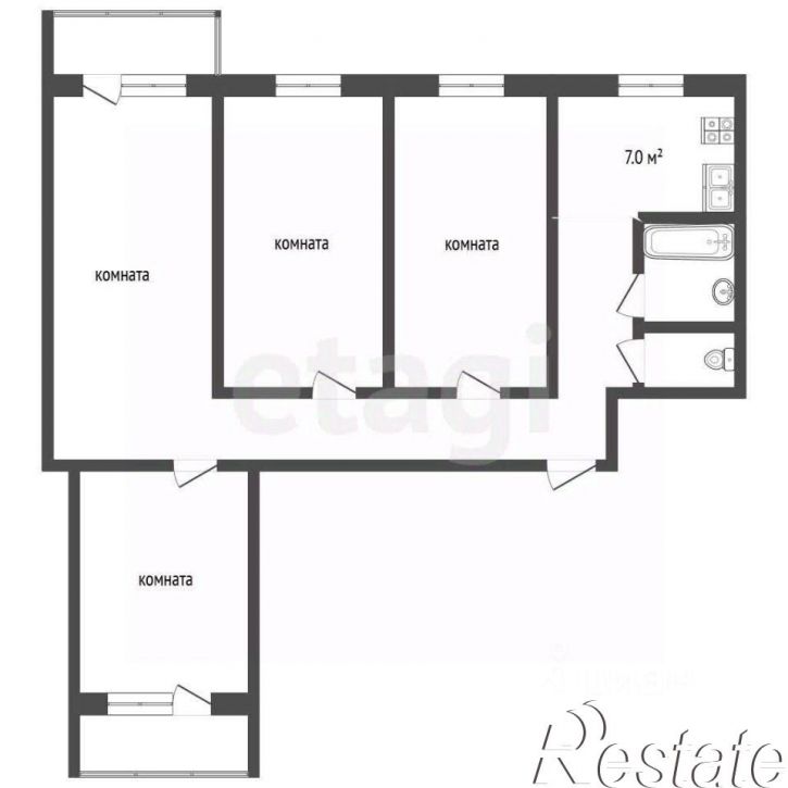 4-комн квартира улица Почтовый тракт, 30 к2,  д. 30 к2
