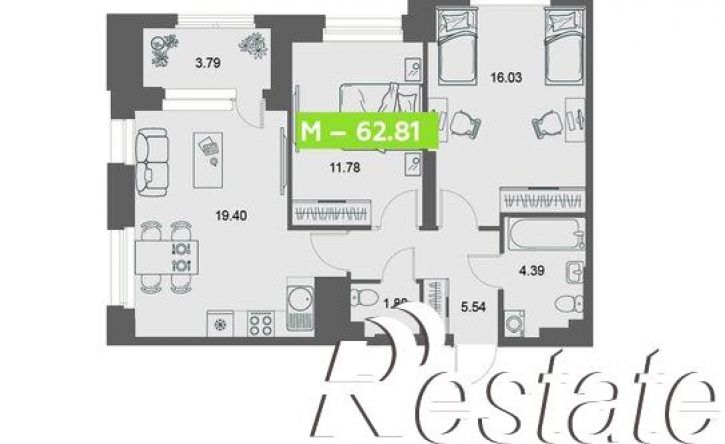 2-комн квартира в новом доме улица Логинова, 70,  д. 70
