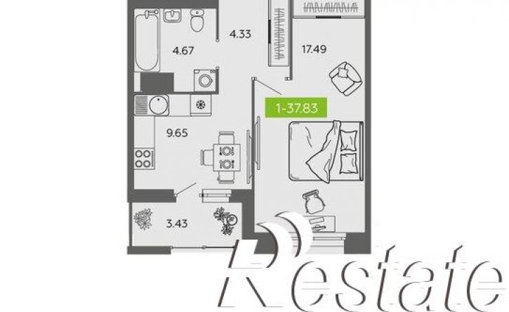 1-комн квартира в новом доме улица Самойло, 1,  д. 1