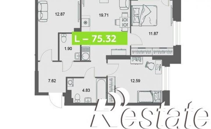 3-комн квартира в новом доме улица Логинова, 70,  д. 70