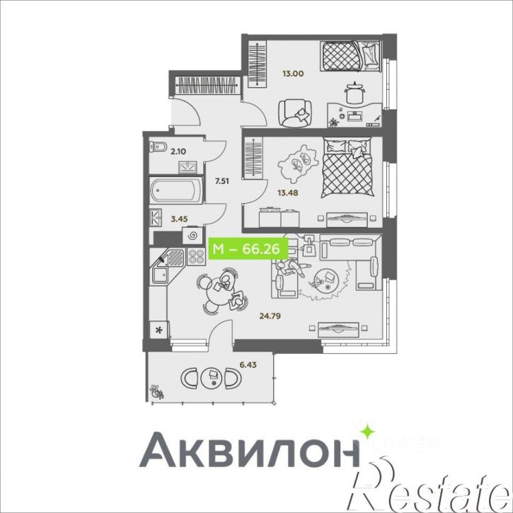 2-комн квартира в новом доме улица Валявкина, 38 к2,  д. 38 к2