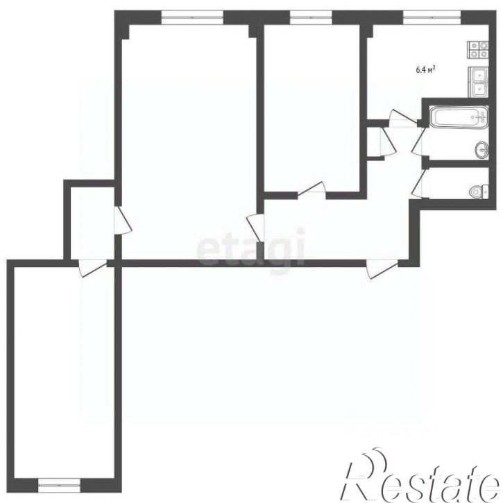 3-комн квартира улица Адмирала Кузнецова, 15,  д. 15