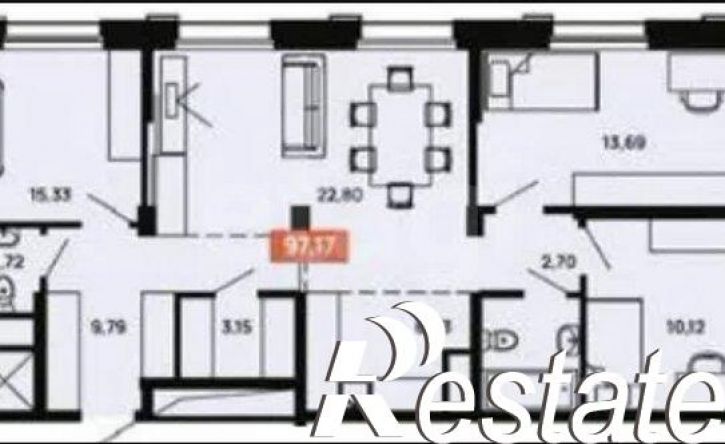 4-комн квартира 1-й Банный переулок, 3,  д. 3