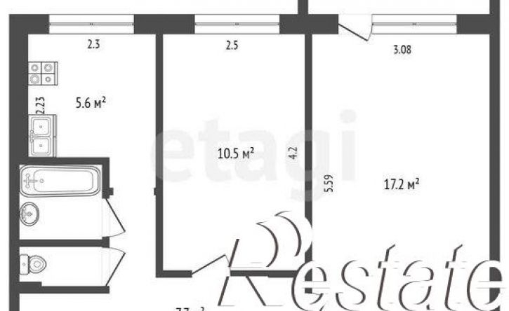2-комн квартира улица Фёдора Абрамова, 16 к1,  д. 16 к1