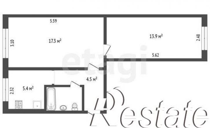 2-комн квартира Вологодская улица, 42,  д. 42
