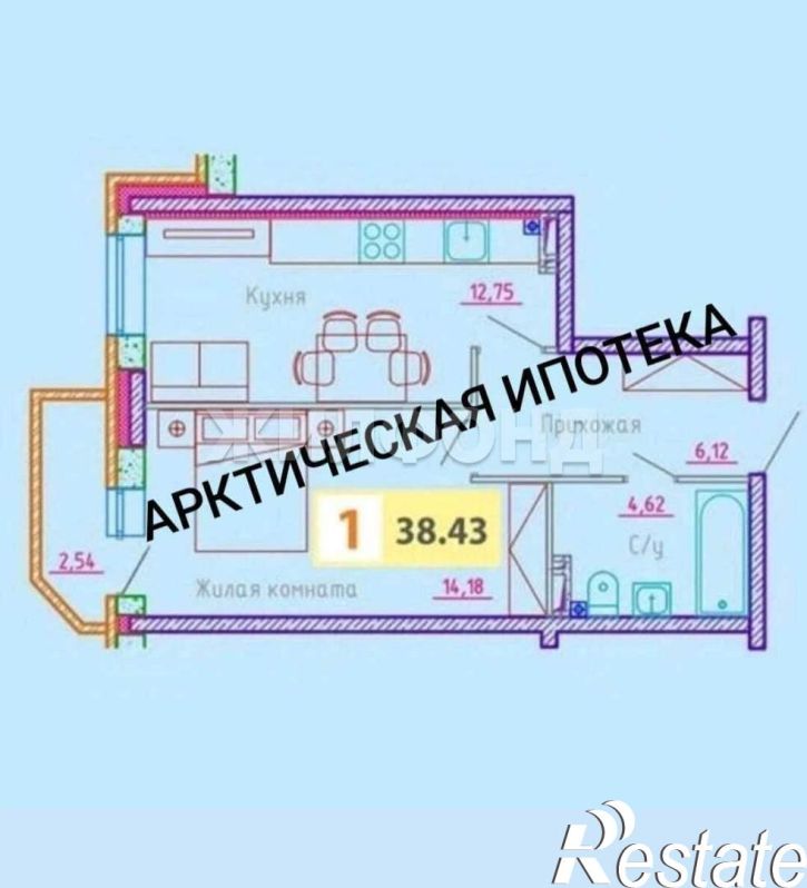 1-комн квартира Гайдара ул., д.57к1