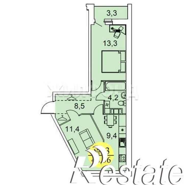 2-комн квартира Приорова Н.Н. проезд, д.6